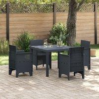 Berkfield Home Garden Table Anthracite 100x100x73 cm Poly Rattan | Size: 100 x 100 x 73 cm