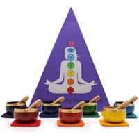 KDMD Chakra Pyramid Singing Bowl Gift Set 7 Chakra Sound Healing Bowls