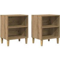 Berkfield Home Bedside Cabinets 2 pcs Artisan Oak 40x30x50 cm Engineered Wood in Brown | Size: 40 x 30 x 50 cm
