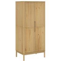 Berkfield Home Wardrobe FLORO Wax Brown 77x53x171 cm Solid Wood Pine | Size: 77 x 53 x 171 cm