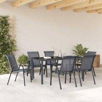 Berkfield Home Stackable Garden Chairs 6 pcs Grey Textilene Fabric