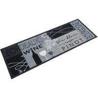 Berkfield Home Kitchen Rug Washable Wine Grey 45x150 cm Velvet