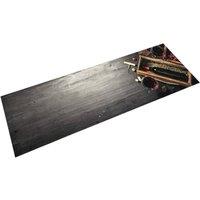 Berkfield Home Kitchen Rug Washable Wine Bottle 45x150 cm Velvet in Grey