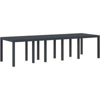 Berkfield Home Garden Table Anthracite 300x100x73 cm Poly Rattan in Charcoal | Size: 300 x 100 x 73 cm