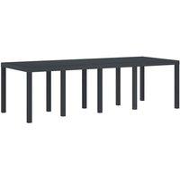 Berkfield Home Garden Table Anthracite 250x100x73 cm Poly Rattan in Dark Grey | Size: 250 x 100 x 73 cm