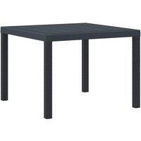 Berkfield Home Garden Table Anthracite 100x100x73 cm Poly Rattan in Dark Grey | Size: 100 x 100 x 73 cm
