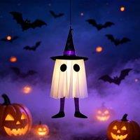 Lovii Halloween Ghost String Lights LED Hanging Ghost Fairy Lights Purple