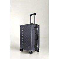 JLY Zipperless Polycarbonate Suitcase, Hard Shell, TSA Lock, 4 Wheels in Grey | Size: Small