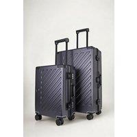 JLY Zipperless Suitcase Set, PC Hard Shell, Carry On & Check In, TSA Lock in Grey | Size: 1 Pack