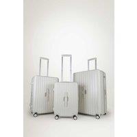 JLY 3 Piece Suitcase Set with Built-in Cupholder, Lightweight Luggage in Off-White | Size: 3 Pack