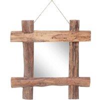 Berkfield Home Log Mirror Natural 50x50 cm Solid Reclaimed Wood in Brown
