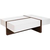 Angel Cerda White & Walnut Rectangular Coffee Table 120x70x35 cm in Brown | Size: 120 x 70 x 35 cm