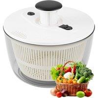 VOGREX 5L Non-Slip Salad Spinner with Multi-Use Basket in White