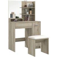 Havendro Dressing Table with Mirror & Stool, Makeup Desk for Bedroom in Grey