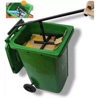VOGREX Manual Wheelie Bin Compactor Household Rubbish Recycling Press in Black