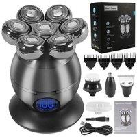 NESTLUNE New Electric Shaver 7 Head Razor Bald Beard Hair Skull Trimmer in Grey | Size: 750g