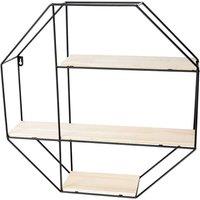 KORVIXA 3 Tier Wall Floating Shelves Metal Hanging in Black | Size: 100 cm x 15 cm