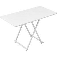 KORVIXA White Folding Portable Dining Camping Picnic Table Desk | Size: 100 cm x 100 cm