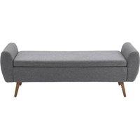 KORVIXA 150cm Ottoman Stool Storage Box Linen Padded Seat in Grey | Size: 0.6m2