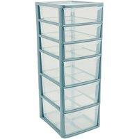 FLAVORA Silver/Clear, A4 3 Deep & 3 Shallow Drawers-Organizer For Home Office in Clear | Size: 500mm