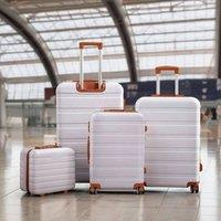 SPETLEK 4 Piece ABS Hard Shell Luggage Set Travel Trolley Lightweight in White