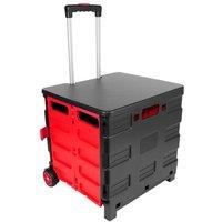 KORVIXA Folding Boot Cart Shopping 35kg Trolley Fold Up Storage Box in Black | Size: 800mm