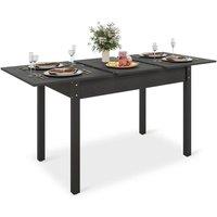 KORVIXA Wooden Extendable Dining Table in Black | Size: 100 cm x 100 cm
