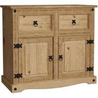 KORVIXA Sideboard 2 Door 2 Drawer Furniture Unit in Brown | Size: 100 cm x 100 cm