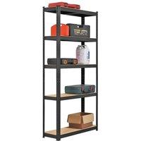 KORVIXA 2X 180cm 5-Tier Heavy Duty Metal Garage Shelving in Black | Size: 100 cm x 100 cm