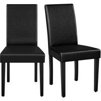 KORVIXA Black Dining Chairs 2PCS High Back Leather | Size: 100 cm