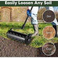 NESTLUNE 53cm Manual Lawn Aerator for Soil Loosening-Black in Black | Size: 1.25kg