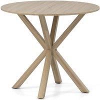 NESTLUNE 90CM Wood Dining Table Farmhouse Coffee Table in Brown | Size: 100 cm x 15 cm