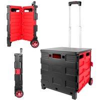 NESTLUNE Heavy Duty Folding Rolling Trolley Box Cart in Black | Size: 100 cm x 15 cm