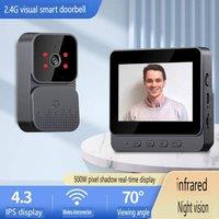 SPETLEK Wireless Video Doorbell Smart Phone Camera Door Bell Ring in Black | Size: 10000mm x 520mm