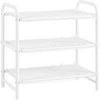 VOGREX White 3-Tier Expandable Entryway Shoe Rack