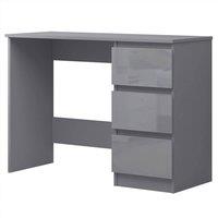 VOGREX 3-Drawer Grey Gloss Dressing Table