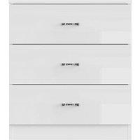 VOGREX 3-Drawer White High Gloss Chest