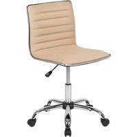 VOGREX Tan PU Leather Adjustable Swivel Executive Office Chair
