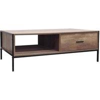 VOGREX Industrial Brown Reclaimed Wood Effect 1 Drawer Urban Coffee Table