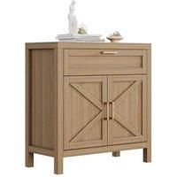 VOGREX Coffee Bar Buffet Kitchen Storage Cabinet with 1 Drawer in Natural