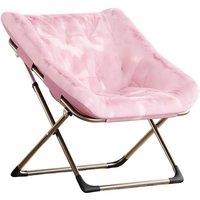 VOGREX Folding Saucer Chair for Adult Comfy Lazy Chair 300LB in Pink