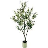 VOGREX 6FT 180cm Faux Potted Olive Tree in Green