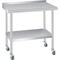 VOGREX 30 x 24 in Stainless Steel Table for Prep & Work in Silver