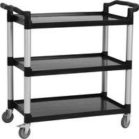 VOGREX Heavy Duty 3-Tier Utility Trolley Service Cart 163kg Capacity in Black
