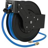VOGREX Wall Mount Retractable Air Hose Reel 3/8x25ft Enclosed in Blue