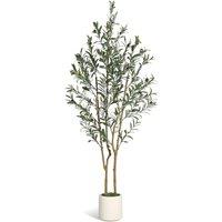VOGREX Artificial Olive Tree Indoor 150cm/5ft Faux Silk Plant in Green