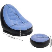SPETLEK Blue Black Air Lounge Sofa Inflatable Ottoman Gaming Chair Stool