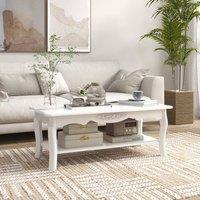 STILVORA Coffee Table 94cm with Storage Shelf White