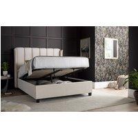 Bedmaster Aurora Velvet Ottoman Bed & Cotswold 3000 Pocket Sprung Natural Mattress in Light Stone | Size: King