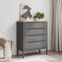 Berkfield Home Chest of Drawers FLORO Grey cm Solid Wood Pine